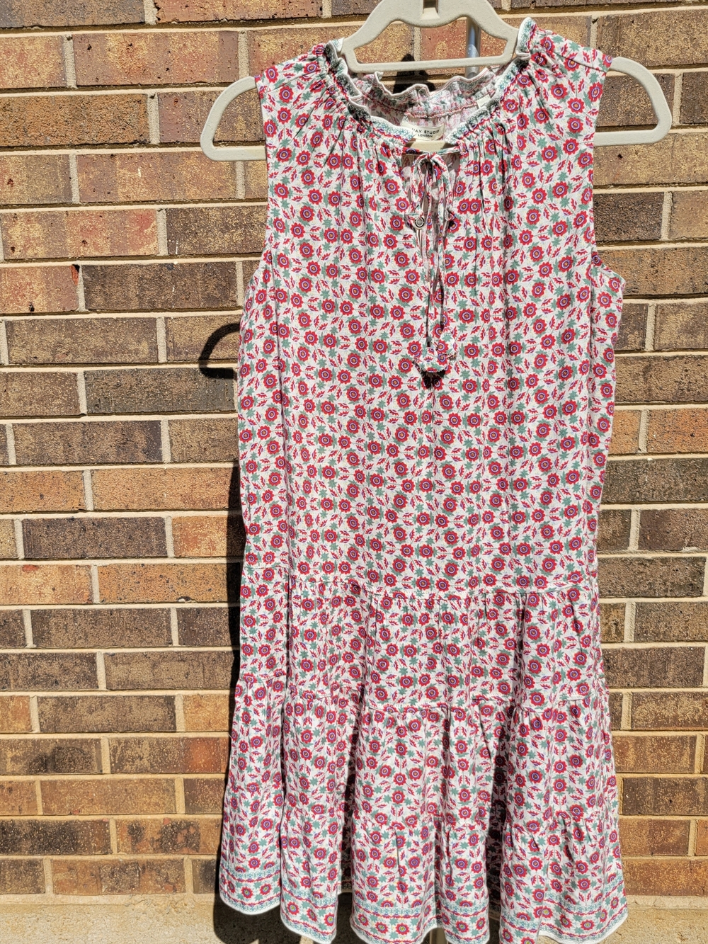 NWT Max Studio Sleeveless Floral Printed Tiered Sundress - Red & Green